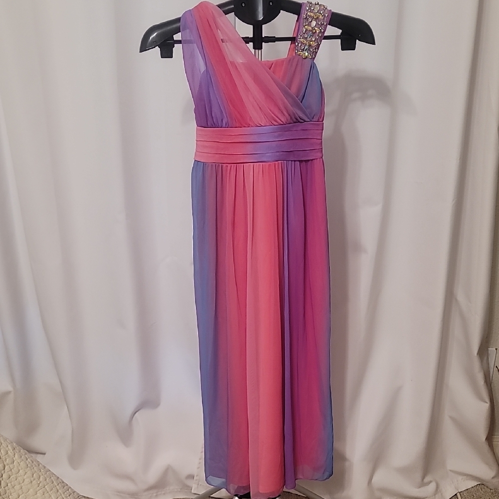 Macy's Pink and Purple Kids Formal Dress